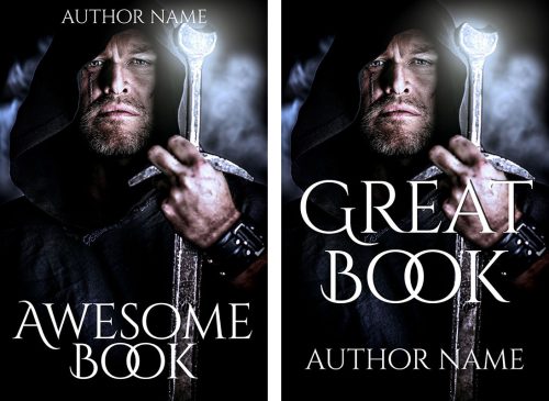 Mockups of a self-published cover and a traditionally published cover.
